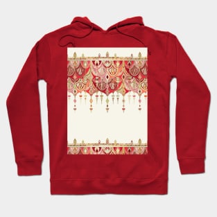 Royal Red Art Deco Double Drop Hoodie